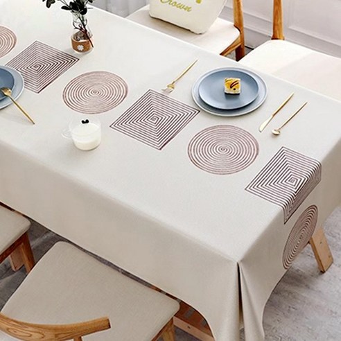 레이원 북유럽 완전방수 식탁보 PVC 테이블보 식탁커버, 6인(140X200cm), 1개