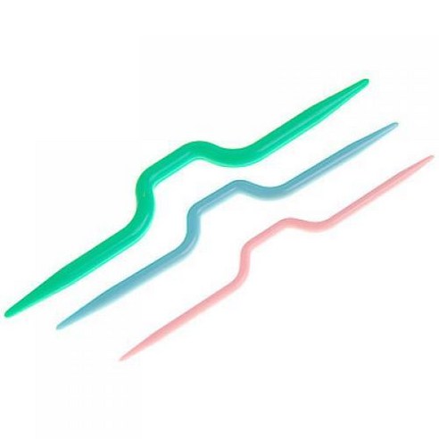 3Pcs 플라스틱 니트 케이블 스티치 뜨개질 바늘 세트 부드러운 크로 셰 뜨개질 후크, 멀티, 설명