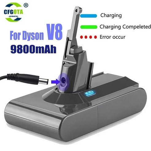다이슨 앱솔루트 코드 프리 진공 청소기 교체 배터리 V8 21.6V 4.8Ah-12.8Ah 100% 신제품, 3)4800mAH
