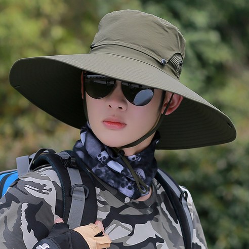 DFMEI 챙 확대 모자 탈부착 모자 하남성 에어캡 자외선 차단용 모자입니다.후드 등산 야상입니다, DFMEI 육군 녹색