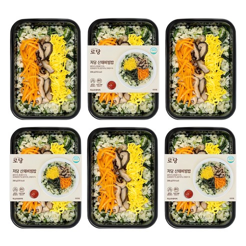 굿스푼 저당 식단 도시락 직장인 점심 나물 산채 비빔밥 200g 6팩 1세트 1200g (냉동) - 도시락 | 쿠팡