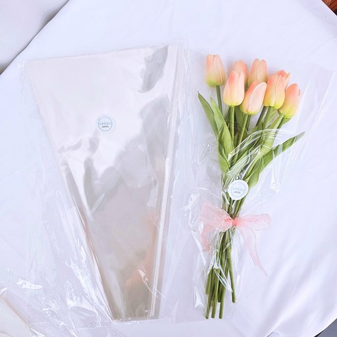 하리움 올투명 봉투형 꽃다발 포장지: 꽃다발에 마법 같은 매력을 더하세요