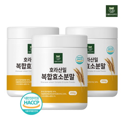 더골든 호라산밀 곡물효소 분말 식약청인증HACCP, 3개, 200g