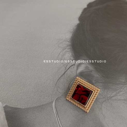 메탈리카 빈티지 버튼 코트 여장식 버튼다운 셔츠 정장단추, 한 변의 길이 18mm[5알], 1#[방사금 모조개 레드]