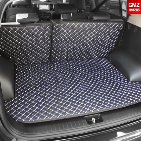 GMZ 퀼팅가죽 4D 차박매트 트렁크매트+뒷열커버 풀세트 방수코팅 카매트 자동차매트, 블랙 (추가정보란에 차종명 및 차량연식 작성)