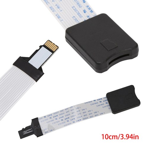 10cm tf -microSD 연장 어댑터 케이블 유연한 메모리 카드 리더 익스텐더, 검은색