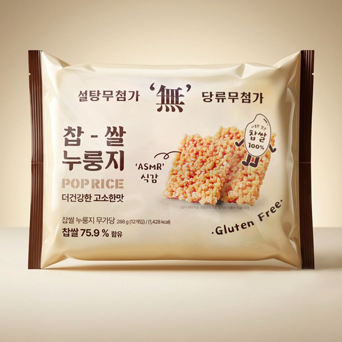 찹쌀 누룽지 무가당 무설탕 스낵, 10개, 288g