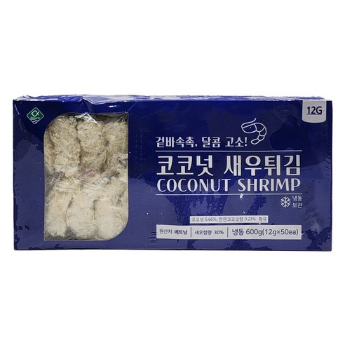다인 코코넛 새우 튀김 12g (50미) 새우튀김 쉬림프, 1개, 600g