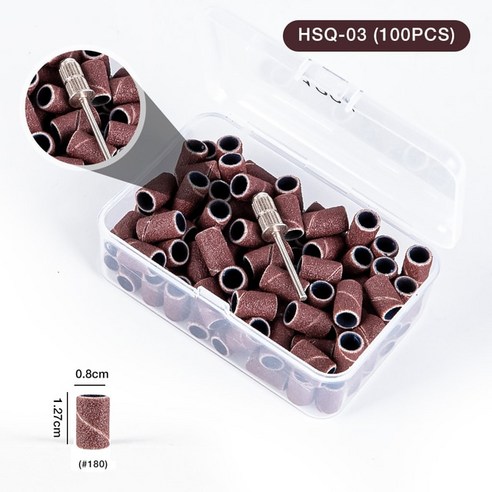도구 Dmoley 전기 네일 기계용 아트 샌딩 밴드 액세서리 드릴 비트 젤 광택 제거 50 개 100, [09] 100PCS 80 in Box, 09 100PCS 80 in Box