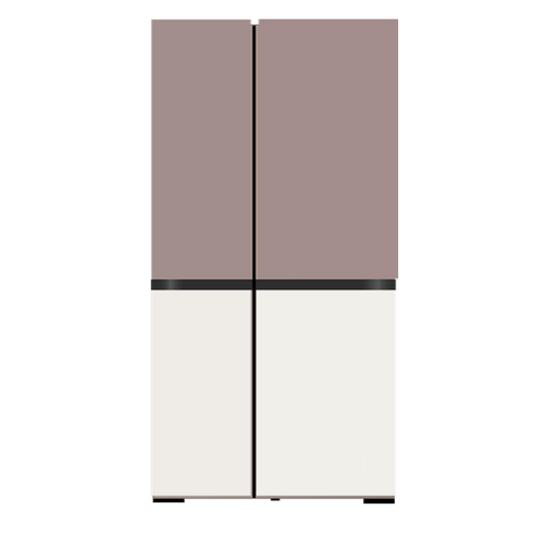 [색상선택형] LG전자 디오스 오브제컬렉션 양문형 냉장고 메탈 832L 방문설치, 클레이 핑크(상단) + 베이지(하단), S834MKE10