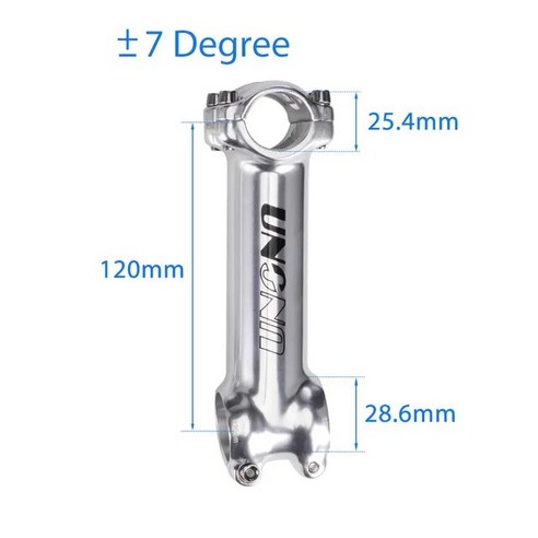 UNO 자전거 핸들 바 스템 ± 7 ° 17 ° 실버 광택 긴 mtb 스템 25.4 31.8 120 130mm 산악 자전거 스템 로, 06 31.8x130mm 17print, 1개