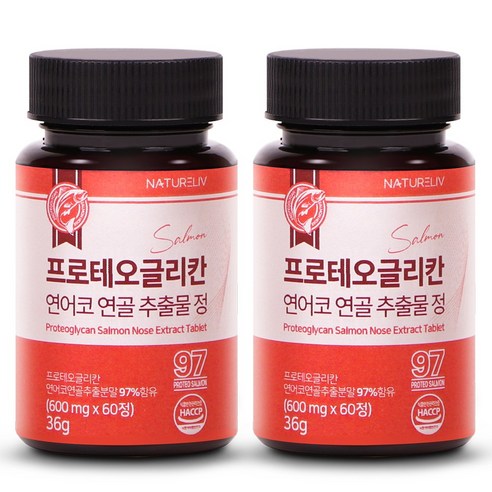 프로테오글리칸 연어코 연골 추출물 정 97% 식약처 HACCP 인증, 2개, 60정