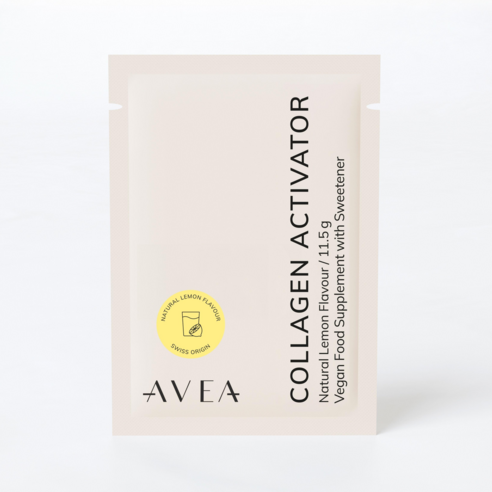 스위스 청정 자연을 담은 AVEA 콜라겐 액티베이터 레몬맛으로 빛나는 아름다움을 경험하세요.