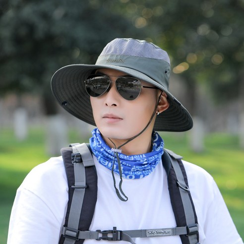 【등산모】여행 접는 태양 여름 야외 모자 야외 남자 방풍 어부 모자 여성 스포츠 커플 등산 낚시 모자, 평균 크기 (55-59cm), 군사 녹색