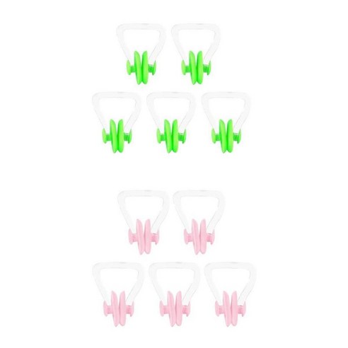 수영 핑크에 대 한 비 슬립 부드러운 실리콘 코 클립 플러그 코 보호자+수영 녹색을위한 비 슬립 소프트 실리콘, 핑크+그린, 4cm