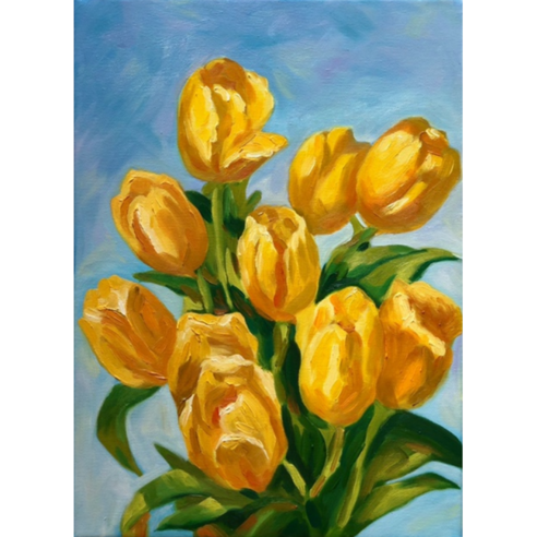 유화그리기 diy 보석십자수 40x50cm 세트 꽃 튤립 캔버스 시리즈 10종, 튤립 -9