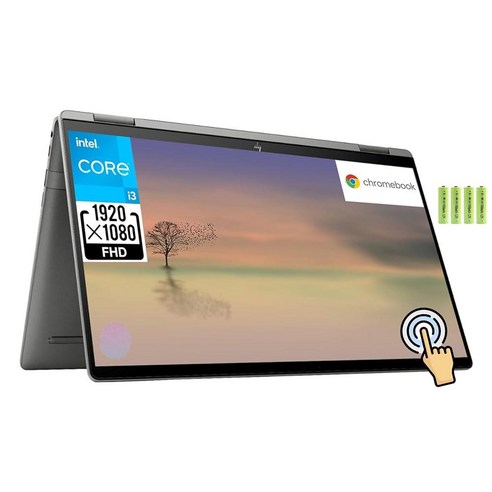 HP X360 14인치 FHD 2-in-1 컨버터블 터치스크린 크롬북 가정용 인텔 코어 i3-1115G4 8GB RAM 512GB PCIe SSD 백라이트 키보드 지문 인식