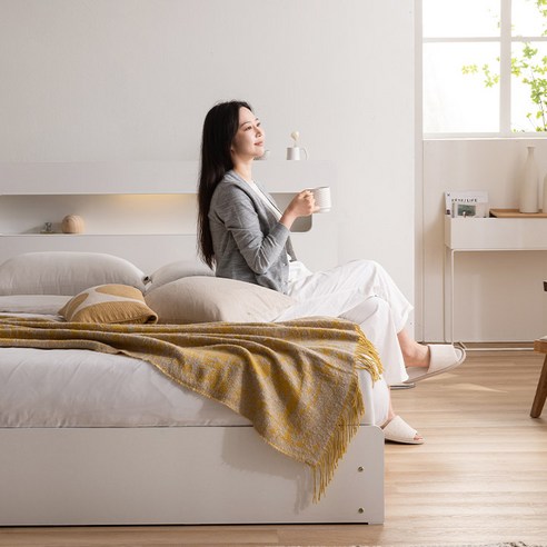 넓고 편리함 모두 잡은 삼익가구 레이즈 LED 4단 수납 라지킹 침대!