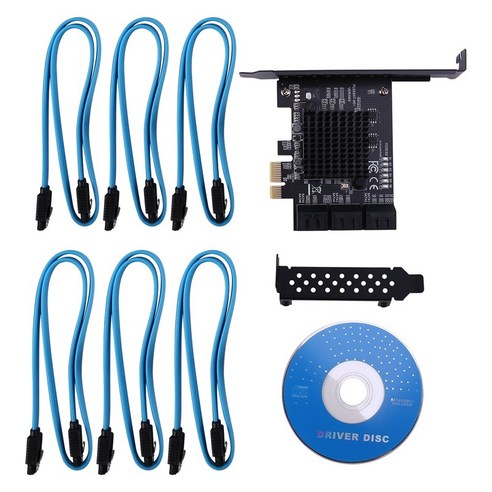 6 포트 SATA III PCIe 카드 PCIE SATA III 컨트롤러 카드 6GB / s 내부 어댑터 변환기 PCI SATA 3.0 확장 카드, {"패션의류/잡화 사이즈":"하나"}, {"색상":"블랙 & 블루"}