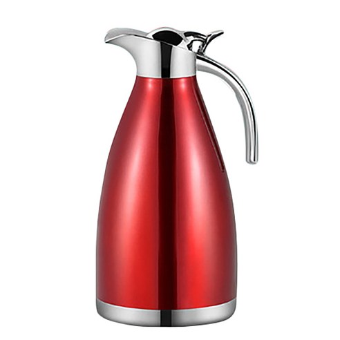 Retemporel 1.5L 절연 주전자 304 스테인레스 스틸 대용량 가정용 열 커피 차 휴대용 냄비 레드, 1개, 빨간색
