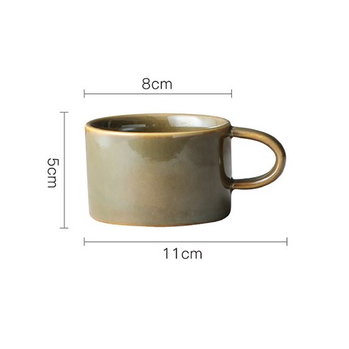 [SW] 독특한 일본 복고풍 스타일 빈티지 커피 머그잔 150ml 가마 변경 점토 아침 컵 친구를 위한 창의적인 선물, Ochre_150ml