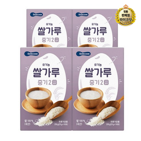 라이브 베베쿡 쌀가루 이유식 중기2, 250g, 24개 250g × 24개 섬네일