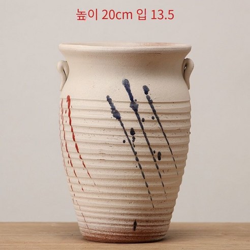 다육 화분 두꺼운 도자기 통기성 오래된 더미 도자기 냄비 홈 장식 절묘한 녹색 식물 큰 마법사 세라믹 꽃 장치, WY--01바이노럴 화이트 플릭-큰