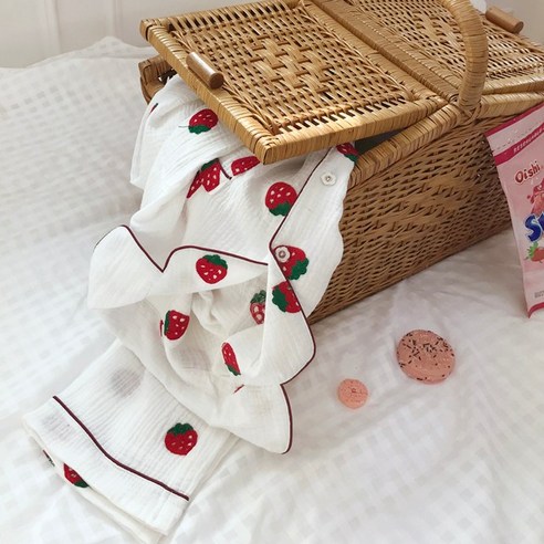 올썸 딸기 요루면 파자마 D067 투피스 여성잠옷 홈웨어