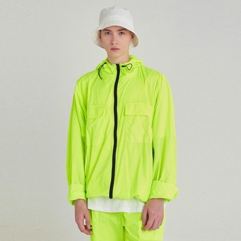 [COUCOU] LIGHT WEIGHT ZIP-UP WINDBREAKER_LIME[A]