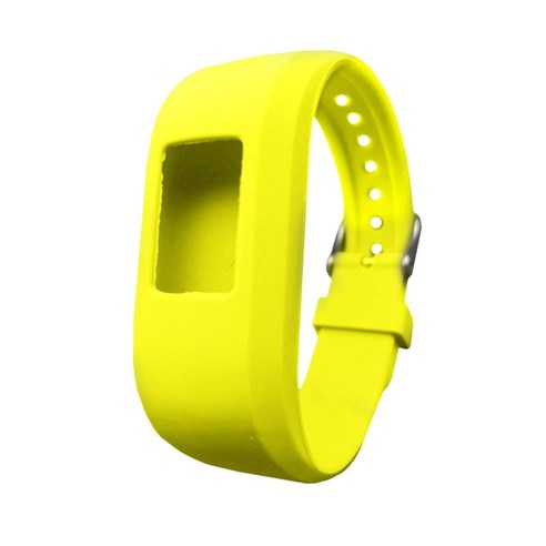 Garmin Vivofit 3 스마트 시계용 교체용 스트랩 팔찌 및 금속 버클, 실리콘, 옐로우