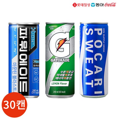 기타 스포츠에너지음료240ml3종30캔세트, 1세트, 240ml