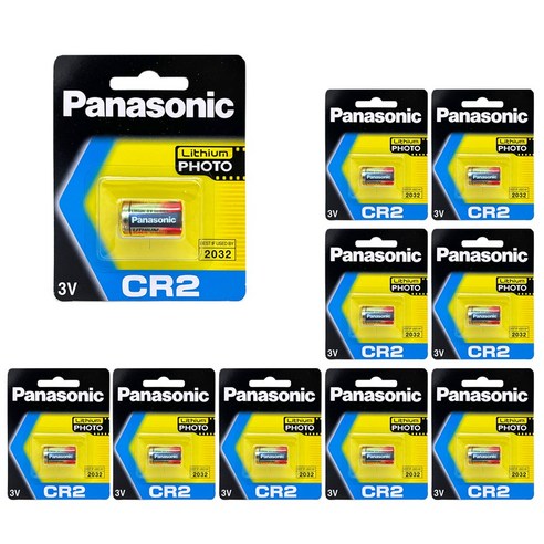 파나소닉 카메라용 리튬 건전지 CR2 3V, 1개입, 10개