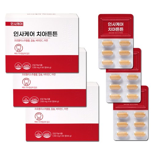 건강한 치아 뼈 관리 이가 탄탄 튼튼 인사 케어, 180정, 1개