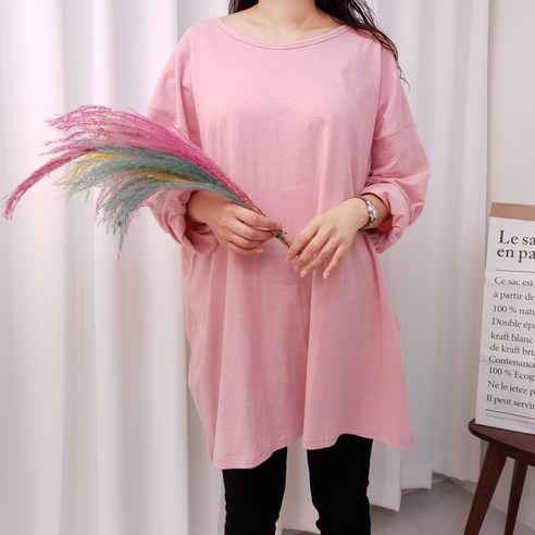 빅걸스토리 T-38 슬라브 긴 박스티 긴팔 티셔츠