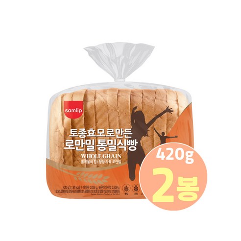 삼립 로만밀 통밀식빵, 420g, 2봉