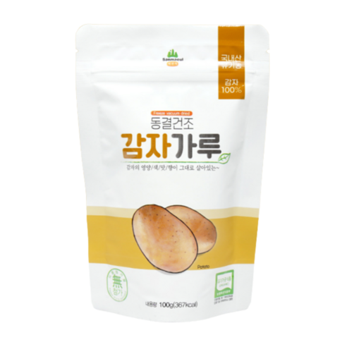 감자가루 동결건조 유기농 국산 감자 분말 300g (100g*3) 열무상회 감자전 스프, 3개, 100g