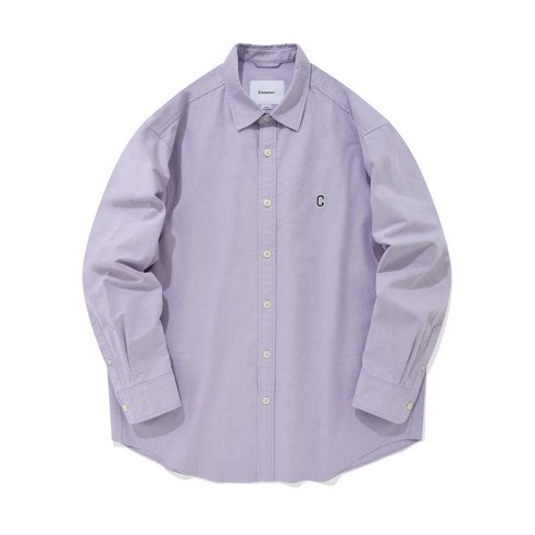 국내정품 커버낫 캐쥬얼셔츠 C 로고 옥스포드 셔츠 퍼플 100351
