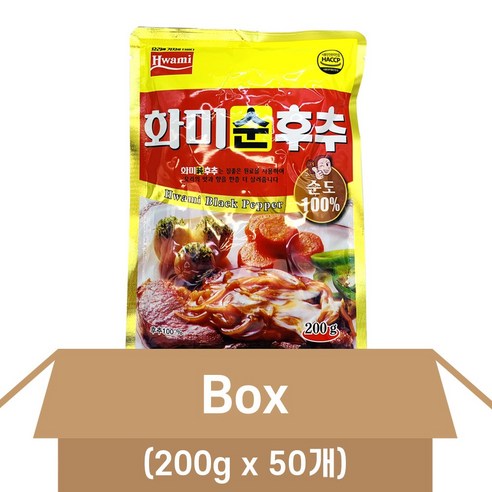 [더착한푸드]순후추가루(화미 200g) 식자재마트 대용량 업소용 순후추 후추가루 후추분 가루, 200g, 3개