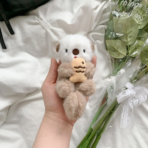 떨샵 금붕어수달키링 귀여운 동물 인형 가방고리 열쇠고리 키홀더
