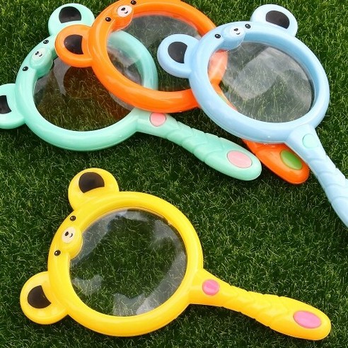 세상을 맑게 비추는 작은 친구들, 플라스틱 칼라 동물 곰돌이 돋보기 4개입 어린이돋보기