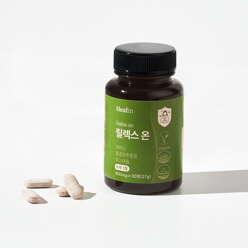 힐린 릴렉스온 스트레스 긴장완화 L테아닌 영양제 L-Theanine stress relieve nutritional supplements, 30정, 1개