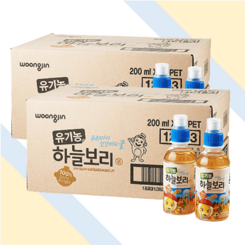 웅진 코코몽 유기농 하늘보리 200ml 48개 아기 보리차 어린이 음료, 상세페이지 참조, 상세페이지 참조, 상세페이지 참조