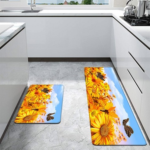 파란 나비 3D 인쇄 된 부엌 깔개 문 매트 복도 목욕 매트 Anti-slip 지역 마루 깔개 거실 뜨거운 판매 침실 Doormat, 40센치메터x60센치메터, CH001768