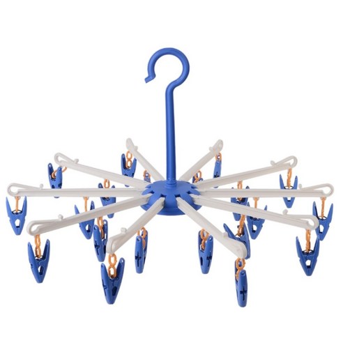 빨래건조대 미니 빨랫대 20단 아기옷 양말 속옷 접이식 회전형, 1개