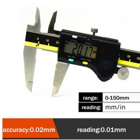 디지털 캘리퍼 스테인리스 스틸 전자 버니어 마이크로미터 + 박스 150mm 200mm 오리진 모드, [04] depth gauge, 1개