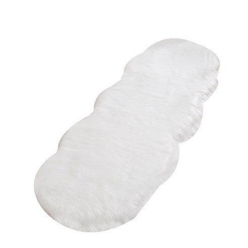 Deoxygene 부드러운 가짜 양가죽 모피 깔개 침실을위한 푹신한 거실을위한 퍼지 카펫 어린이 방 보육 장식 흰색 2x6 피트, 하얀색