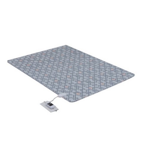 일월 워셔블 카본 온열매트, 체크그레이, 더블+더블 140x180cm