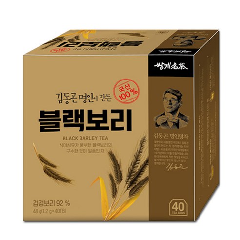 쌍계명차 김동곤 명인 국산100% 쌍계 블랙보리 40T/보리차, 1.2g, 40개입, 3개