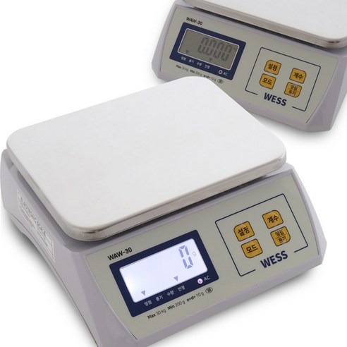 웨스 충전식 전자저울 아답터제공 업소용 산업용 주방저울 3kg 6kg 15kg 30kg 중량 계량 WAW, 15kg/5g, 1개, 최대 15kg/5g