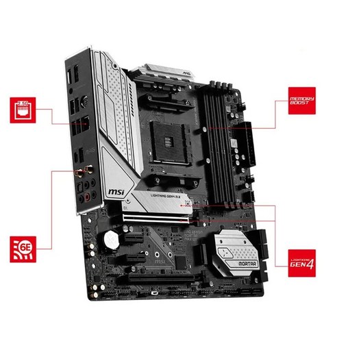 MSI B550M 절구통 MAX 와이파이 마더보드 AM4 메인보드 Ryzen M.2 데스크탑 지지대 RYZEN CPU 128GB, 01 마더 보드